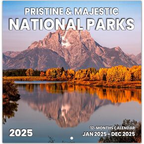 2025 Wall Calendar, World National Parks Calendar 2025, January 2025 - December 2025, Hanging Wall Calendar, 11.6" x 24" Opened, Full Page Months Thick Glossy Paper, Perfect Present Calendar