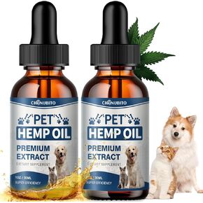 Hemp Oil for Dogs Cats (2 Packs)-Pets Hemp Oil Help with Relieves Anxiety, Pain, Inflammation, Aggressive Relax, Promotes Appetite-Hiр & Jоint Suppоrt Skin Hеalth Calming Drops