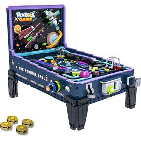 Pinball Machine Building Blocks Set - Creative DIY Construction Toy with Small Parts, Ideal Home Decor Gifts for Christmas, Birthday, Valentine's Day