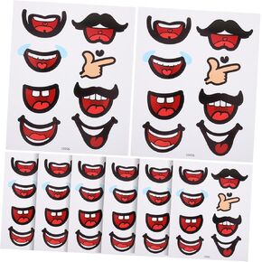 COHEALI Cute Mouth Stickers: 10 Sheets Kids Scrapbook Stickers 8 Types Smiling Face Stickers Cartoon Stickers Labels for DIY Craft Scrapbooking