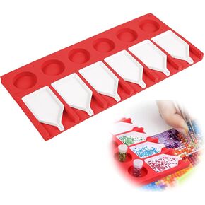 Thinp Diamond Art Trays,Diamond Painting Tray Organizer Plastic Diamond Art Painting Trays Diamond Art Accessories Diamond Art Tray Organizer for Rhinestones Diamond Art Painting Kits(6 Slots Trays)