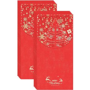 Christmas Money Cards, 10 Pack cash envelopes, Christmas Money Holders for Cash, Checks, or Gift Cards, For Christmas Day/Birthday/Holiday/Party/Spring Festival etc（Red Color7 × 3.4 inch）