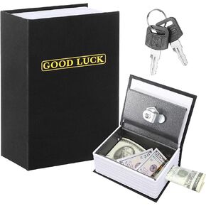 Havawish Gambling Metal Box Portable Winners Bank Gambling Casino Cash Box with Keys Good Luck Casino Player Safe Bank Wallet Book Safe for Cash Saving Go Home Money Gambling Gifts for Gambler