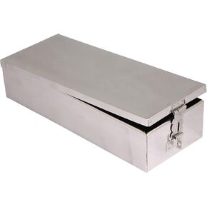 GinoSet® High Grade Stainless Steel Premium Bank Safe Locker Box For Cash Box,Jewellery,Ornaments, Cheque Book,Multipurpose Storage Security Box (Mirror Finish) fits in Any Bank Locker Size-12 Inch