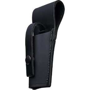 Leather Ticket Hole Punch Holder for Bus Railroad Train Conductor Black Holder for Standard Size with Snap