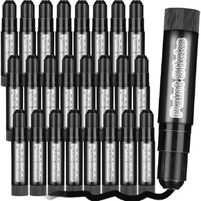 24 Pcs Solid Tempera Paint Sticks Washable Quick Drying Paint Sticks Bulk No Mess Paint Crayons for Kids Students Painting Canvas Posters Arts Project Gifts(Black)