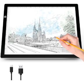 A3 Light Pad for Diamond Art Bright Board, Tracing Light up Box for Weeding Vinyl, Ultra-Thin Copy Board with Adjustable Brightness for Drawing, Sketching, Animation