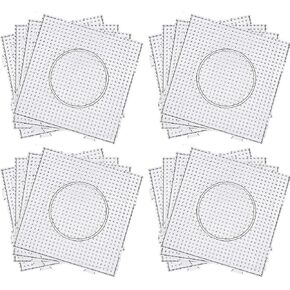 BANCHELLE Fuse Beads Boards 5mm, PegBoards Plastic Kits Large Square Clear, 12 PCS