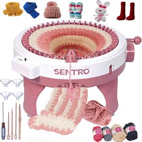 PKHOUHYI Sentro Knitting Machine,48 Needles Knitting Machine with Row Counter Automatic Circular Weaving Spinning Knitting Loom Machine Kit for Adults & Beginners for Scarves,Sweater,Hat