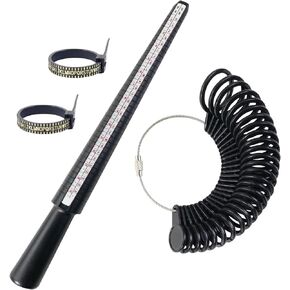 Ring Sizing Kit US Size 2-15 with Half Size Finger Measurement Sacles Kit Ring Stick Measure Tool Finger Gauger Jeweler Sizer Mandrel Jewelers Sizers Tool
