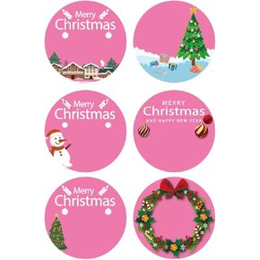 2 inch 102 PCS Pink Merry Christmas Stickers Labels Adhesive Decorative Envelope Seals Stickers for Cards Envelopes Boxes in Kuwait