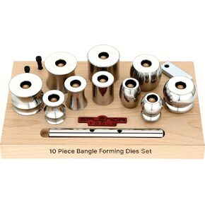 Splenor Tools Steel 10 Bracelet Forming Die Set - Concaved, Domed and Flat Shape Dies for Bangle Making - Metal Forming - Jewelry Tool kit