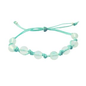 Aqua and White Sea Glass Woven Bracelet-Friendship String Bracelet-Handmade Beach Bracelet-Surfer Bracelet-Mermaid Jewelry (Bracelet)