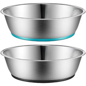 PEGGY11 Lightweight Stainless Steel Dog Bowls - 6 Cup, 2 Pack