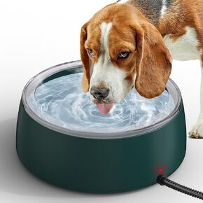 3L Heated Water Bowl, Outdoor Heated Pet Water Bowl for Dogs and Cats, Outside Waterproof Heated Water Dish with Chew Resistant Cord, Smart Heated Pet Bowl Provides Water for Rabbit, Chicken