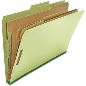 Universal UNV10296 3-Divider 8-Section Legal Size Pressboard Classification Folders - Green (10/Box)