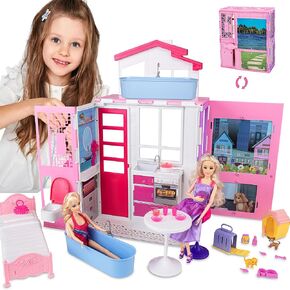 Princess Doll and Magic Light Unicorn Playset, Princess Unicorn Horse Toys Gifts for Girls Kids Aged 3 4 5 6, Present for Christmas, Birthday
