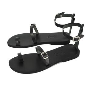 Toe Ring Leather Sandals Strappy Greek Sandals 6 US Size - Breeze