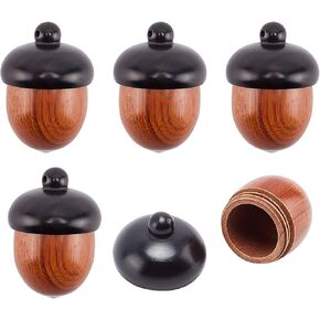 CHGCRAFT 5Pcs Wooden Acorn Nut Box Pendant Disconnectable Camel Wood Acorn Charms Pendant for DIY Gift Jewelry Making Car Pendant Decorations, 33x22mm