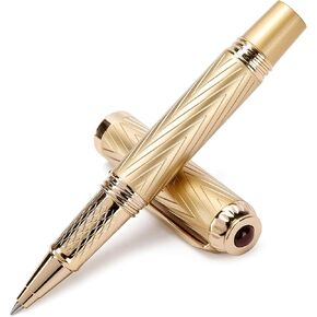 iMenaiy EDC Rollerball Poin Pens for Travel Writing Journaling, Luxury Mini Pocket Pens for Men Women Boss Writers, Good Nice Pen Gifts Birthday Christmas Graduations, Gold