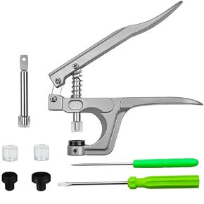 Snap Pliers for Crafts Clothing, KAM Plastic Snap, Fastener Press Attacher Punch for T3 T5 T8 Snaps, Handheld Snap Pliers Canvas Repair Kit for Leather, Boat Covers, Tarp, Fabric