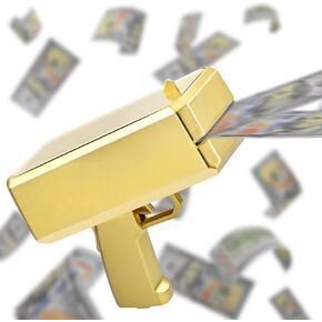 Money Gun Shooter with Prop Money Make it Rain Prop Gun Money Machine with 200pcs 100 Dollar Bills Prop Money Toy Money Spray Cash Gun for Game Movies Party Supplies