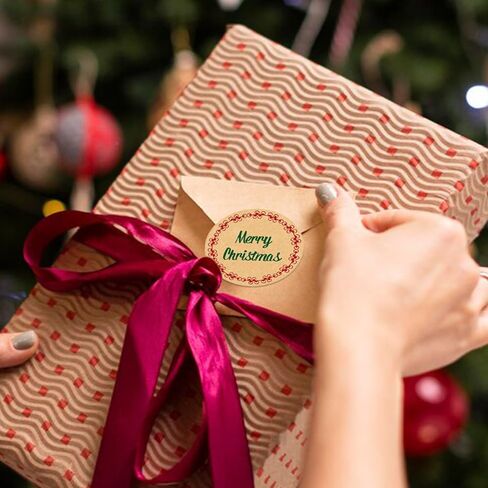 500pcs 2 inch Merry Christmas Stickers Labels Roll, 4 Different Designs, Round Christmas Tags Stickers Envelope Stickers Adhesive Xmas Decorative Gift Wrapping Sticker Christmas Business Sticker in Saudi Arabia