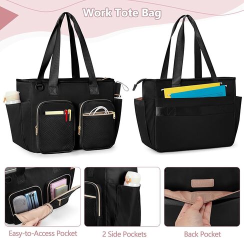 File Folder Tote Bag with Individual Document Organizer Case for Teacher, Office Workers, Black (Patent Design) in Kuwait
