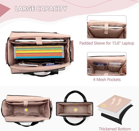 File Folder Tote Bag with Individual Document Organizer Case for Teacher, Office Workers, Black (Patent Design) in Kuwait