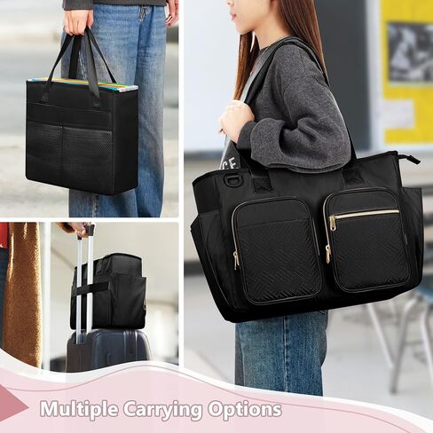 File Folder Tote Bag with Individual Document Organizer Case for Teacher, Office Workers, Black (Patent Design) in Kuwait