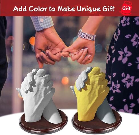 PewinGo Hand Casting Kit Couples with Base,Plaster Hand Mold Casting Kit, Hand Mold Kit Couples,DIY Gifts Ideas for Couples,Valentines,Engagement,Anniversary,Wedding,Boy/Girlfriend in Kuwait
