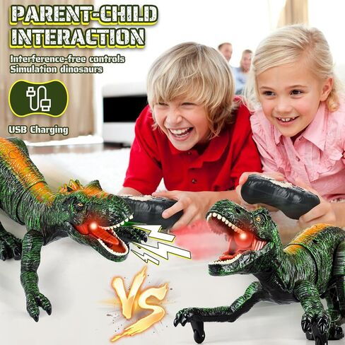 Remote Control Dinosaur for Kids 3-12 Years Boys, Robot Dinosaur Toys with Walking, Spray Stream, Light, Sound, Demo Function Tyrannosaurus Rex Jurassic Toys for Christmas Birthday Gift Ideas (Green) in Saudi Arabia