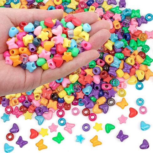900 Pcs Pony Beads for Bracelet Plastic Beads for Jewelry Making Colourful Beads for Friendship Bracelets 6x9mm Multi-Colored Beads for DIY Bracelet Necklace Party Decoration Supplies in Kuwait