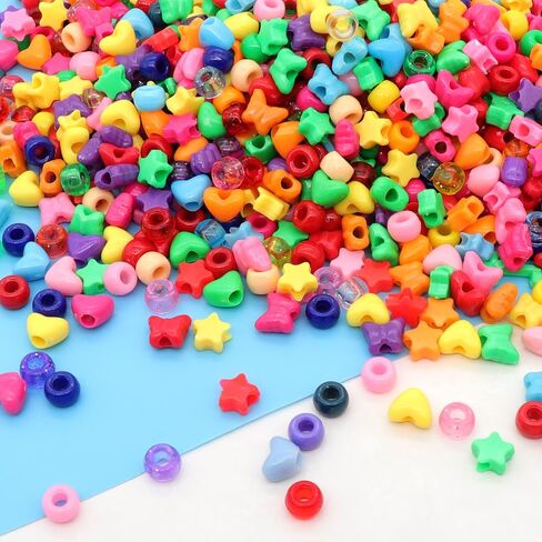 900 Pcs Pony Beads for Bracelet Plastic Beads for Jewelry Making Colourful Beads for Friendship Bracelets 6x9mm Multi-Colored Beads for DIY Bracelet Necklace Party Decoration Supplies in Kuwait