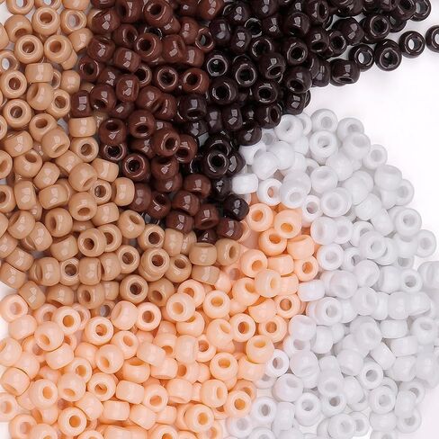 900 Pcs Pony Beads for Bracelet Plastic Beads for Jewelry Making Colourful Beads for Friendship Bracelets 6x9mm Multi-Colored Beads for DIY Bracelet Necklace Party Decoration Supplies in Kuwait
