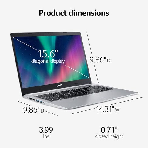 Acer Aspire 5 A515-45-R8K1 Slim Laptop | 15.6" Full HD IPS | AMD Ryzen 7 5700U Octa-Core Mobile Processor | AMD Radeon Graphics | 8GB DDR4 | 512GB NVMe SSD | WiFi 6 | Backlit KB | Windows 11 Home in Saudi Arabia