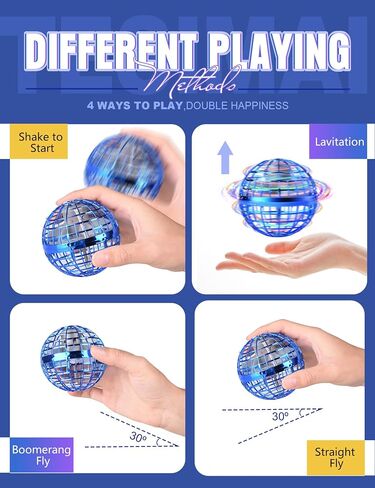 Galaxy Ball 2024, Hand-Controlled Flying Orb Ball Toy for Kids, Boomerang Ball Fly Fidget Spinner, Cosmic Globe 360°Rotating Spinning Hover Ball Indoor Outdoor Flying Spinner Mini (Blue) in Saudi Arabia