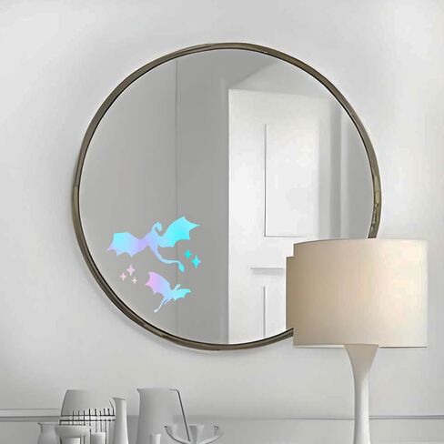 Car Window Dragons Vinyl Decal Celestial Dragons Car Decal Vinyl Sticker Halloween Car Decor Dragon Lover Gift Holographic Gold Green Bumper Flying Dragon Art, 8inch (Holographic) in Saudi Arabia