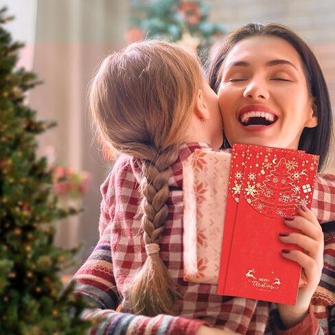 Christmas Money Cards, 10 Pack cash envelopes, Christmas Money Holders for Cash, Checks, or Gift Cards, For Christmas Day/Birthday/Holiday/Party/Spring Festival etc（Red Color7 × 3.4 inch） in Kuwait