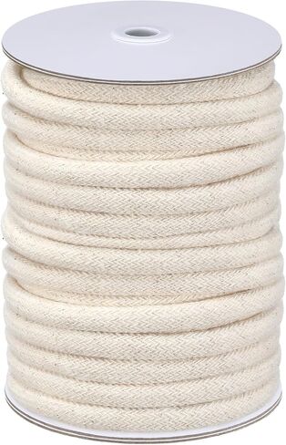 VitalCozy 0.37 Inch x 20 yd Cotton Piping Cord Natural Cording for Sewing Cotton Cord for Upholstery Pillows Welting Applications in Kuwait