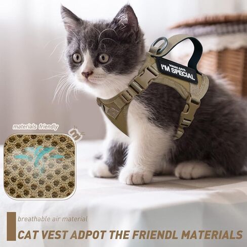 cat Vest Harness Walking Escape Proof Easy Control Handle for Small Large Kitten Puppy Vest Adjustable Comfort no Pull Outdoor All Weather air mesh Harness XXS xs in Saudi Arabia