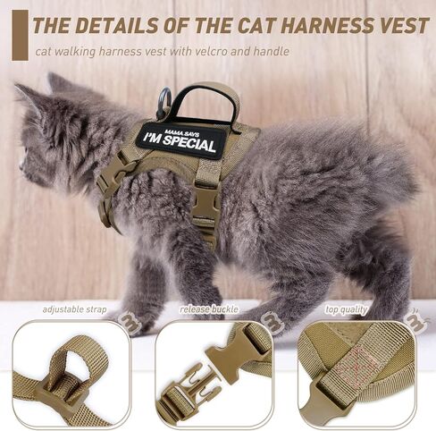 cat Vest Harness Walking Escape Proof Easy Control Handle for Small Large Kitten Puppy Vest Adjustable Comfort no Pull Outdoor All Weather air mesh Harness XXS xs in Saudi Arabia