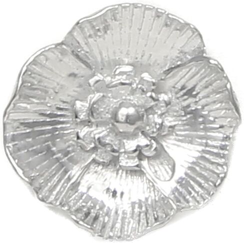 Pewter Poppy Flower Scarf Pin - Gift Packaged - Symbolic of remembrance, Hope, Renewal - Magnetic Back Closure No holes in Clothes - Handcrafted in USA(Shipped Amazon Prime) in Saudi Arabia