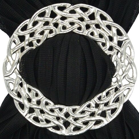 Celtic Scarf Ring, Deep Celtic Braid Scarf Ring, Handmade, in Fine Pewter, by William Sturt in Saudi Arabia