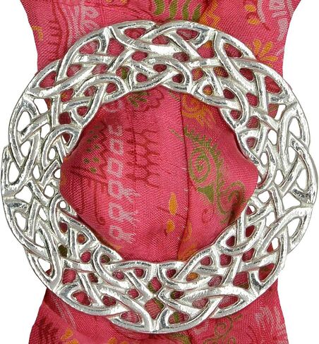Celtic Scarf Ring, Deep Celtic Braid Scarf Ring, Handmade, in Fine Pewter, by William Sturt in Saudi Arabia