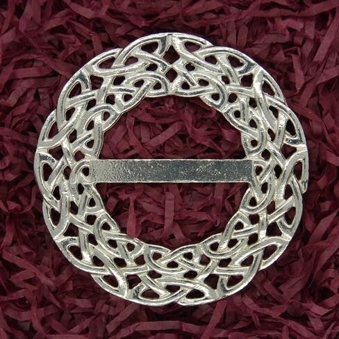 Celtic Scarf Ring, Deep Celtic Braid Scarf Ring, Handmade, in Fine Pewter, by William Sturt in Saudi Arabia