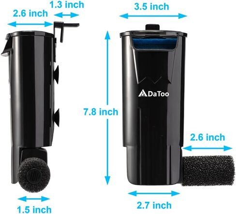 Aquarium Power Filter in-Tank Ultra Silent Small Fish Tank Filter 3W for Aquarium 1 to 10 Gallon Tank, 1 Yr Warranty in Kuwait
