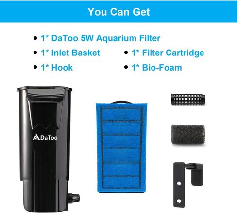 Aquarium Power Filter in-Tank Ultra Silent Small Fish Tank Filter 3W for Aquarium 1 to 10 Gallon Tank, 1 Yr Warranty in Kuwait