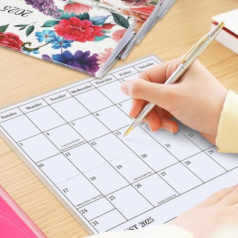 ReliThick 6 Pcs 2025 Pocket Calendar for Purse Monthly Planner Notebook Small Pocket Calendar Journals Notepads Appreciation Present Gift for Women Friends Kid Teacher School Office(Watercolor Style) in Kuwait