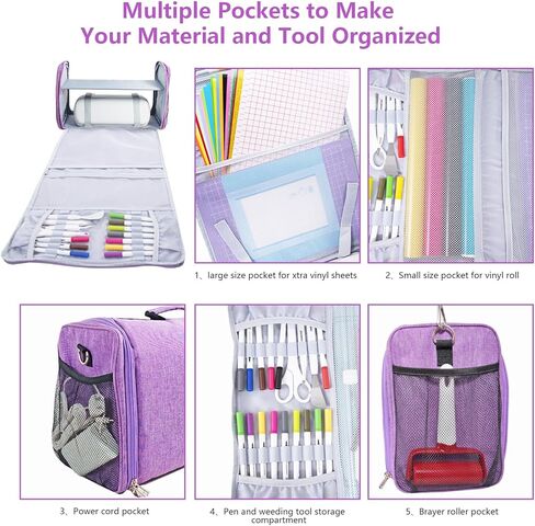 3 In 1 Carrying Case for Cricut Joy Xtra,Dust Cover for Cricut Cutting Machine,Cricut Joy Xtra Accessories Tote Bag,Fully Open Designed Storage bag,Compatible with Cricut Joy Xtra Tools and Supply in Saudi Arabia
